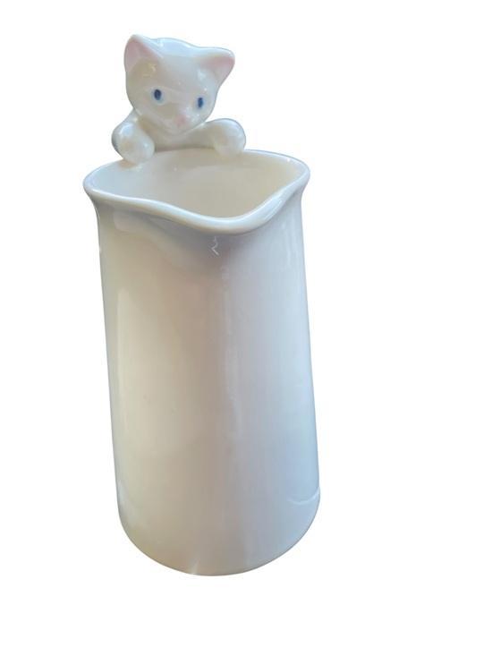 Avon Other - Vintage Avon Ceramic Milk Creamer Pitcher Cat Handle Kitten on Rim